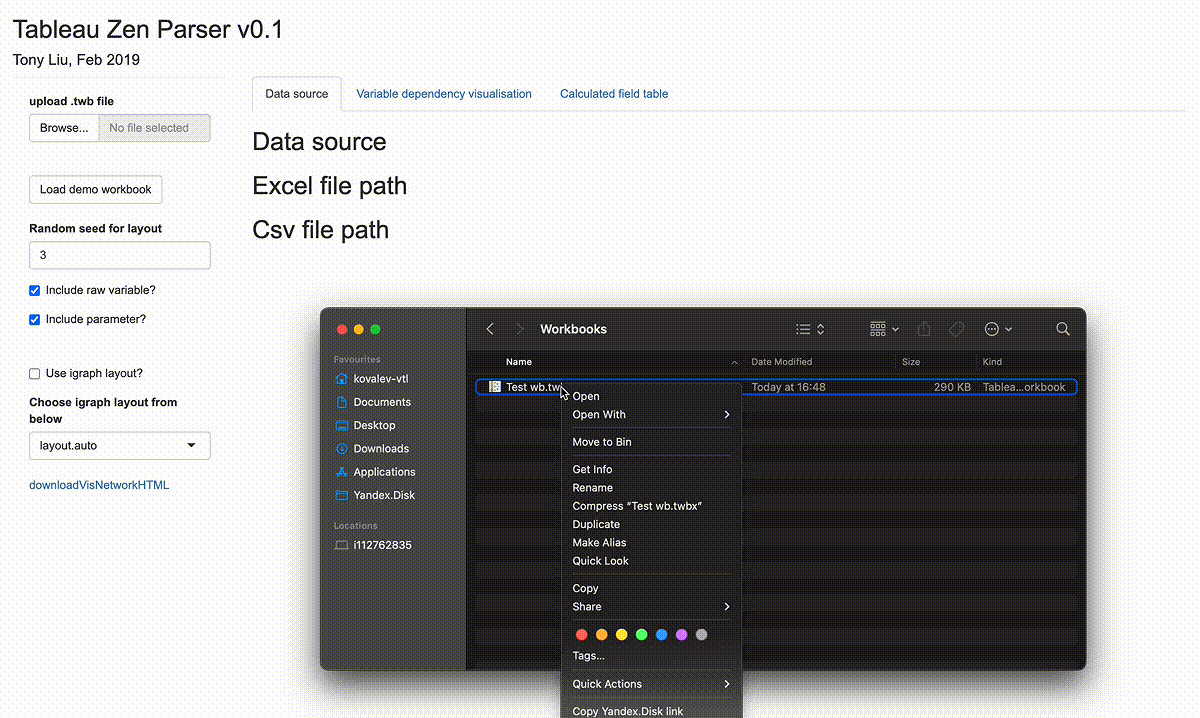 How to use Tableau Zen Parser